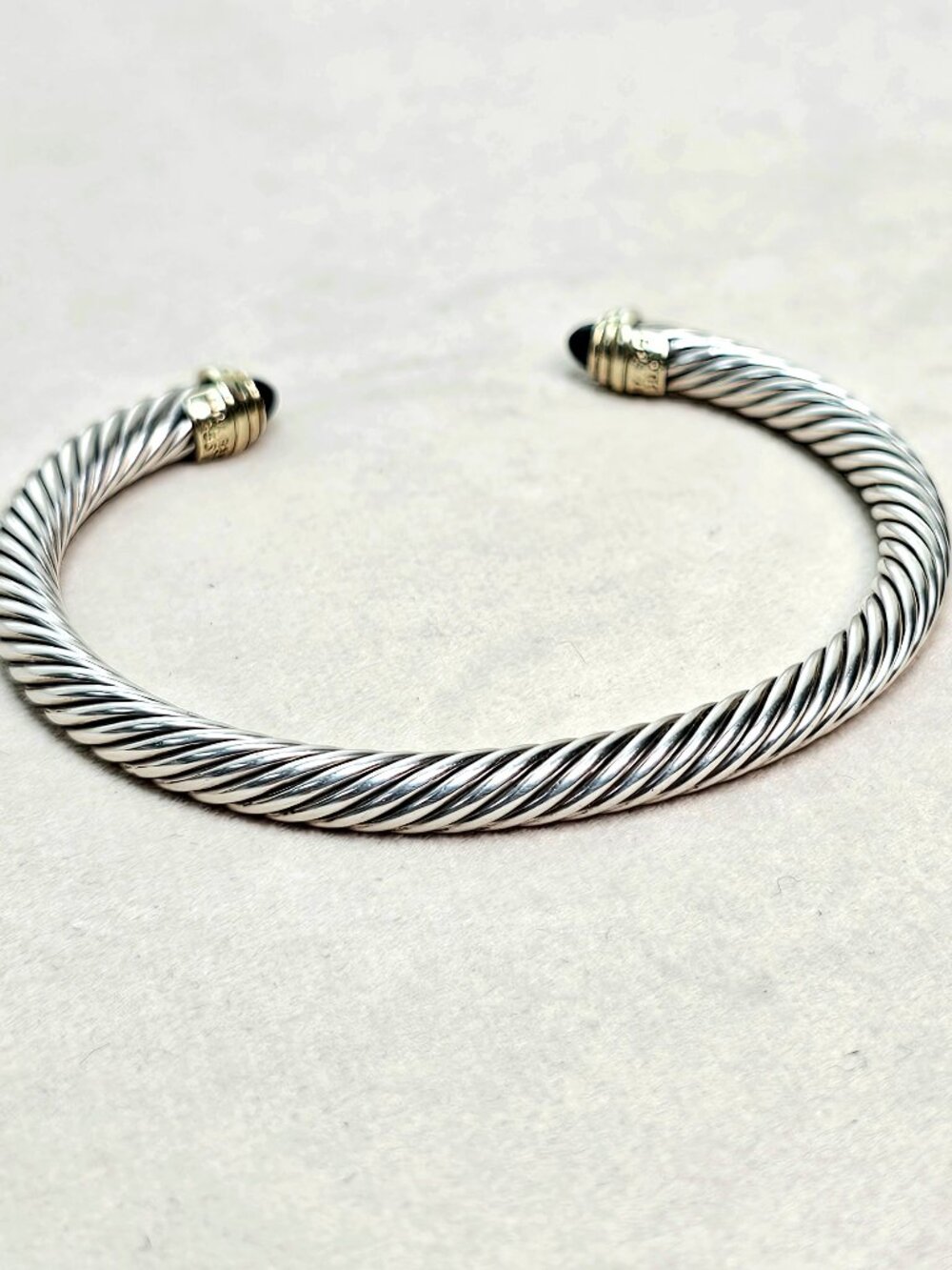 David Yurman Cable Classics Bracelet Black Onyx 14K Gold 5mm Size S - Picture 6 of 8